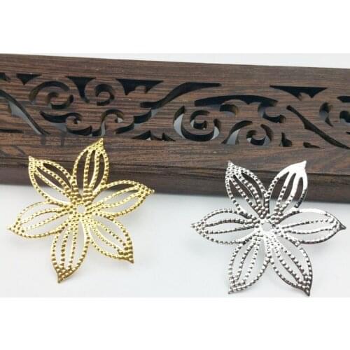 20pcs 36mm Filigree flower Wraps Metal Charms For Embellishment Scrapbook DIY Jewelry Metal Craft Jewelry Accessories