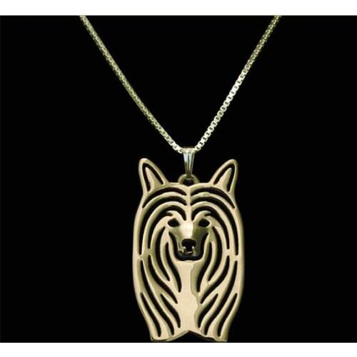 Drop shipping-Chinese Crested Powderpuff Dog Pendant Necklace