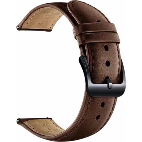22mm/20mm Genuine Leather band for samsung galaxy 46mm/42mm gear S3/S2 frontier active huawei watch gt 2 amazfit bip bracelet