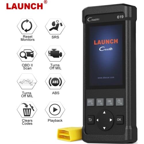 LAUNCH CR619 OBD2 Scanner Multi-Language Automotive Scanner Diagnosis ABS SRS Airbag ODB OBD 2 Car Diagnostic Tool Free Update