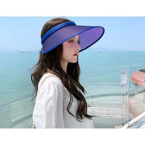 Womens summer hat hats for women visor hat hats summer 2021 womens summer panama Empty top sun hat Discoloration wide brim hat