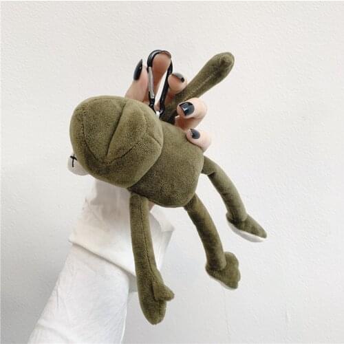 Cute Frog Plush Doll For Apple Airpods 2 1 Cover Funny Cartoon Earphone Case Charging Box Silicone Cases For Airpod Fuzzy Funda