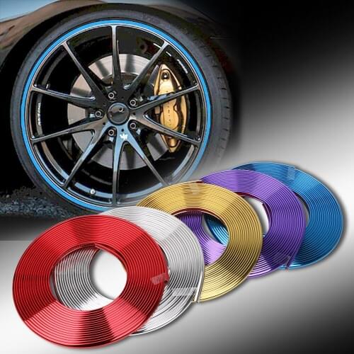 Reduce Scraping Car-styling 8M Car Wheel Rim Trims DIY Anti-Collision Ring Protective Guard Tape Tire Rim Decorative Strip