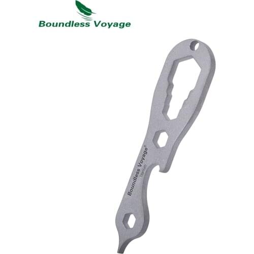 Boundless Voyage Titanium Multifunctional EDC Tool Hex Wrench Spanner Beer Opener Slotted Flat Screwdriver Key Tool Ti9008O