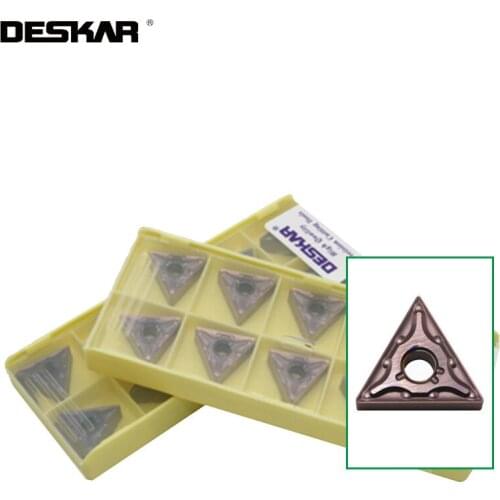10Pcs DESKAR TNMG160404 TNMG160408 MA MS HA LF6018 turning tools carbide Inserts CNC lathe tool For stainless steel