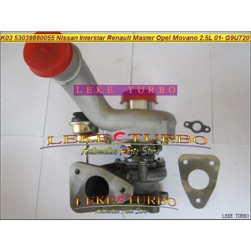 K03 53039700055 53039880055 Turbo Turbocharger For Nissan Interstar For Renault Master For Opel Movano 2001- G9U 720 G9U720 2.5L