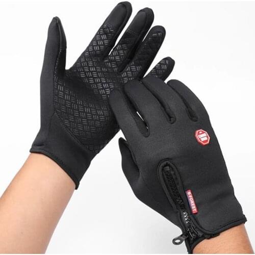 Unisex Touch Screen Windproof Ski Horse Riding Breathable Warm Equestrian Gloves For Men Women Outdoor Zipper