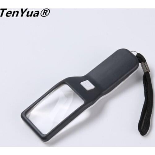 TenYua 5X LED Magnifier Super-clear Non-dizzy Non-blurred Magnifying Glass For Reading Money Detector Visual Aid For Seniors