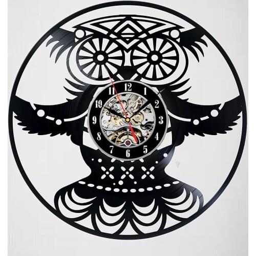 OWL Decor Vinyl Record Wall Clock - Exciting kidsroom decor - perfect gift idea for children, adults