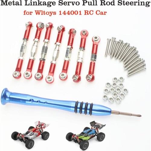 Wltoys parts 144001 1/14 RC Car Spare Parts Metal Linkage Servo Pull Rod Steering Tie Rod Screwdriver Set 144001 parts