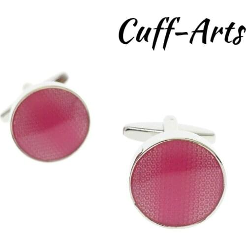 Men Cufflinks Round Pink Color Cuff Links Jewelry Men Trendy New Vintage Cufflinks Gifts For Men by Cuffarts C20160