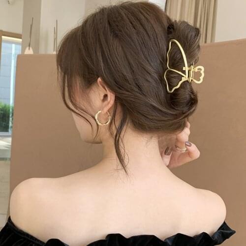 Women Butterfly Metal Pearl Hair Claws Crab Chic Barrettes Hair Clip Ladies Hairgrip Headwear Hair Accessories Girls Ornaments