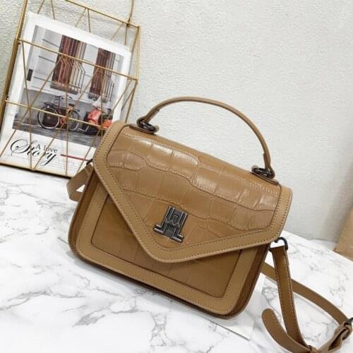Tote Style Leather Fashion Bag 2021 Retro Womens Handbag Genuine Pattern Shoulder Crossbody Bags Ladies Messenger