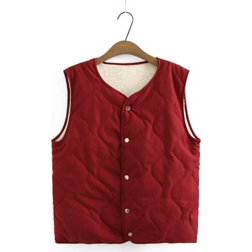 Plus Size Womens Winter Cotton Vest Sleeveless Plus Cotton Interlayer Quilted V-Neck Large Size Winter Thick Coat Built-In Wear
