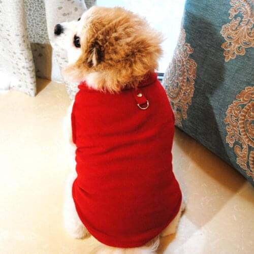 Dog Vests Pet Clothes Autumn Winter Stand-up Collar Vest with Traction Buckle Cat Dog Clothes Dog Supplies 2021