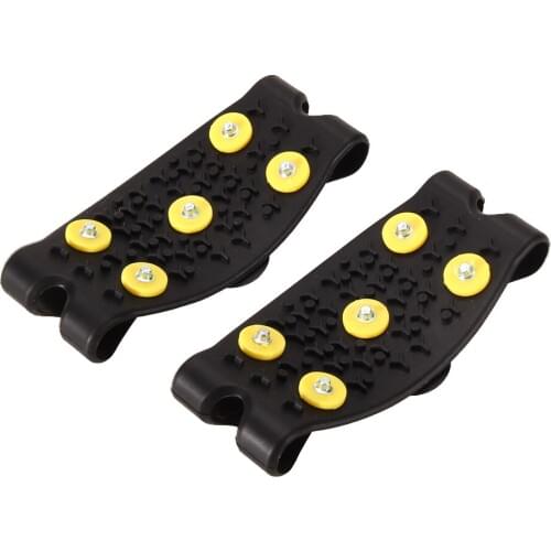 1 Pair 5 Stud Anti Slip Climbing Crampon Cleats Shoes Cover Winter Ice Ski Spikes Shoes Grips Footwear Skiing Accessories