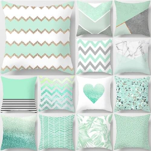 1PCs 45*45cm Marble Geometric Pattern Cushion Cover Polyester Pillowcase Cojines Decorativos Para Sofa Home Bedroom Sofa Decor