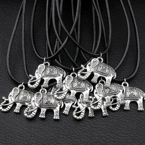 10pcs/lot tibetan style lucky elephant charms pendant necklace gift HJ01