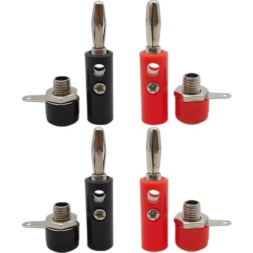 2/5/10Pairs 4mm Banana Plug Connector Screw Banana Male Female Plug Socket Panel Terminals Red & Black for DIY Model Parts