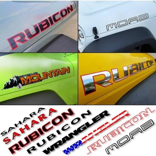 2pcs JDM Stickers Sport Engine Hood Fender Side Letter character Car Sticker and Decal Vinyl for Jeep Wrangler Unlimited TJ JK