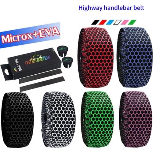 2Pcs Bicycle Handlebar with Road Handlebar Silicone Non Slip Cable Tie EVA Shock Absorbing Bicycle Winding Belt