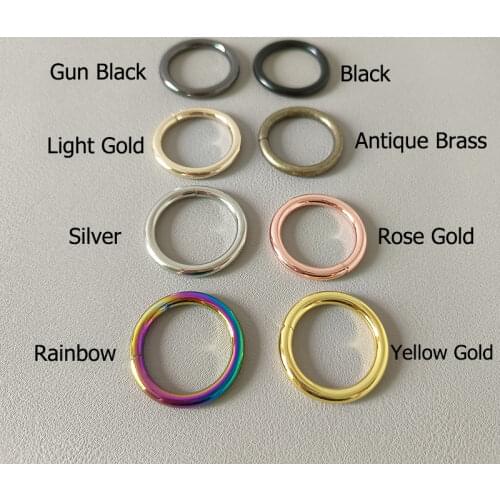 20Pcs 25mm Metal Circular O Ring For Bag Pet Dog Martingale Collar DIY Accessory Belt Loop Buckle Hardware Garment Harness Clasp