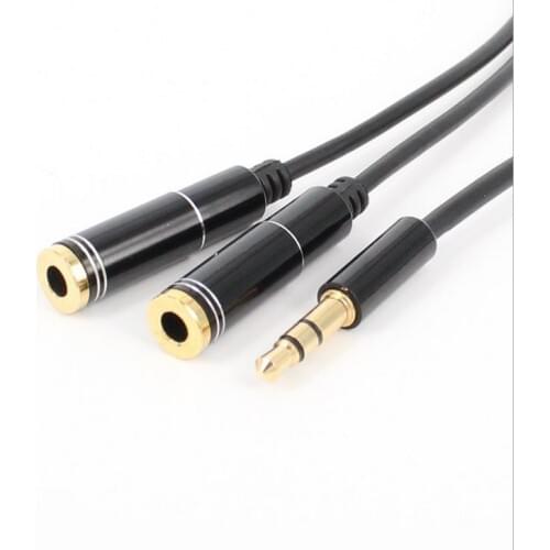 3.5mm Gold Male to 2Dual Female Jack Splitter Headphone Y Audio Adaptor Cable 30 NEW