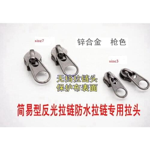 3# size5 small zipper head gun color used for nylon waterproof Reflective zinc alloy zipper DIY bags Hardware accessories