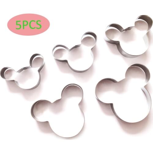 5Pcs Cookie Cutter Set Stainless Steel Sandwiches Cutter Shapes Biscuit Mold Cookie Cutter for Kids