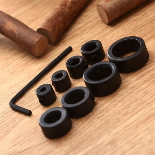8Pcs Tools Drill Bits Depth Stop Collars Ring Positioner Drill Woodworking Locator+Hex Wrench ferramentas 3/4/5/6/8/10/12/16mm