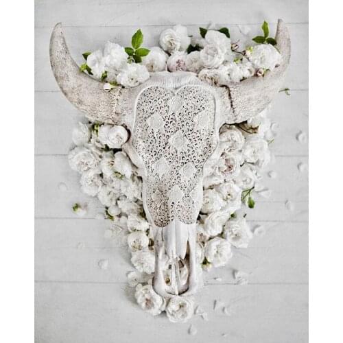 Full SquareRound Drill 5D DIY Diamond Painting Bull head 3D Embroidery Cross Stitch Mosaic Home Decor ZH