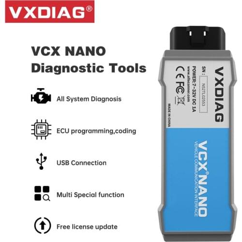 VXDIAG VCX NANO Car Diagnostic Tools For Toyota V15 OBD2 scanner automotivo For GM/Opel USB Diagnosis For JLR SDD For Ford V121
