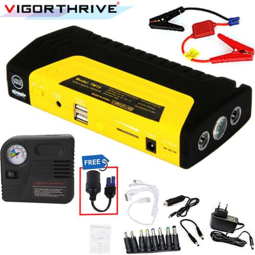 Auto Engine Car Jump Starter 12V Mini Emergency Start Car Booster Power Bank Battery starter Car Charger With Electric Air Pump