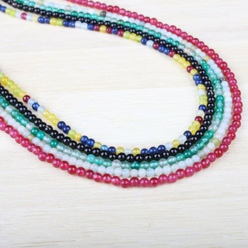 Natural Semi-precious Stones Loose Beads Round Colored Blue Red Loose Beads Bracelet Necklace Jewelry Accessories 2.5mm 15.5inch