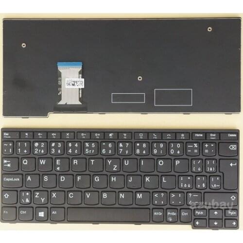 Czech Slovak CZ-SK Keyboard for Lenovo Thinkpad 11e Yoga Gen 6 (Type 20SE 20SF) 5N20W41903 5N20W41867, Black with Frame