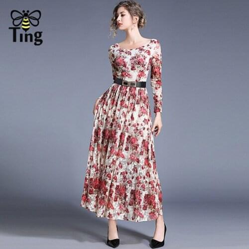 Tingfly Vintage Elegant Red Floral Lace Maxi Long Dress Summer Party Dinner Dresses Retro Haut Plus Size Boho Holiday Robes Za