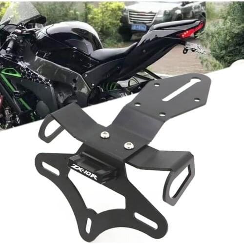 For Kawasaki ZX-10R ZX10R ZX 10 2016-2019 2020 Motorcycle License Plate Holder License Bracket Tail Tidy Fender Eliminator Black