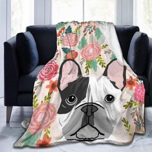 Bulldog Dog Flannel Blanket For Beds 3D Print AnimeThrow Bedspread Sofa Warm Gift Kids Hot Sale Luxury Cartoon Animal Cute Kids