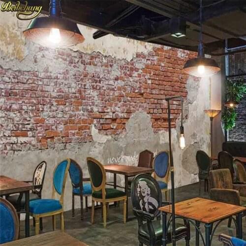 Beibehang Custom Photo Wallpaper Cement Retro Brick Wall Brick Cafe Restaurant Theme Hotel Background Mural papel de parede
