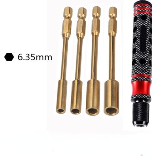 Repair Tool 4 In 1 6.35mm Hexagon Socket 4.0 / 5.5 / 7.0 / 8.0mm Hollow Titanium Plating for RC DIY Model Car Drone FPV