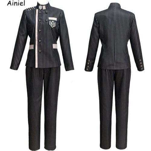 Adult Danganronpa V3 Killing Harmony Cosplay Costume Saihara Shuichi Wig Hat Shirt Coat Jackets Super Detective Uniform Men