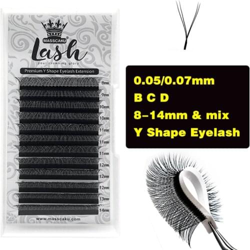 MASSCAKU 0.05 0.07 YY premade fans eyelash extensions for salon individual matte eyelash extensions YY lash for Professional