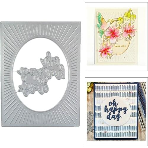 2021 New Rectangle Frame Metal Cutting Dies For DIY Craft Making Happy Day Word Greeting Card Scrapbooking Album No Stamps Sets
