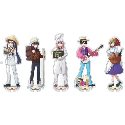 Anime Laid-Back Camp Fashion Acrylic Stand Figure Model Plate Shima Rin Kagamihara Nadeshiko Desktop Decor Toy Collection