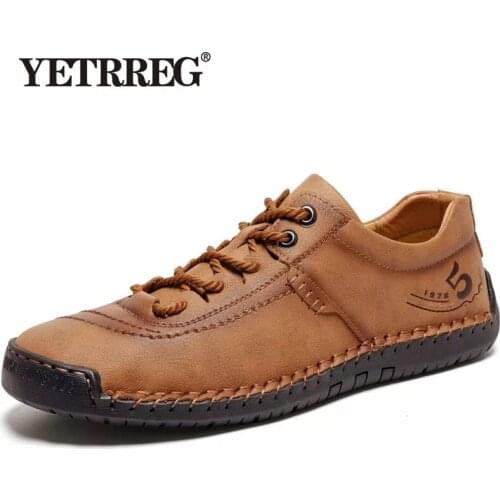 Mens Casual Shoes Men Leather Loafers Flat Handmade Breathable Moccasins Designer Style Walking Shoes Comfortable Sneakers