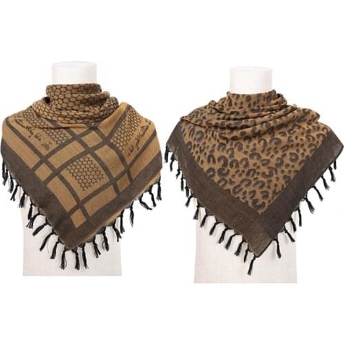100x100cm Shemagh Shawl Scarf Arab Desert Keffiyeh Scarf Army Military Camping Scarf Tassel Cotton Windproof Bandanas Men Women