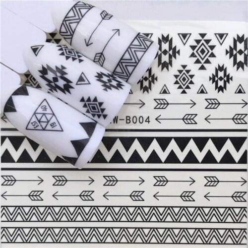 Nail stickers art decorations Geometry Grid Line slider adhesive Water Transfer decals manicure lacquer accessoires polish foil