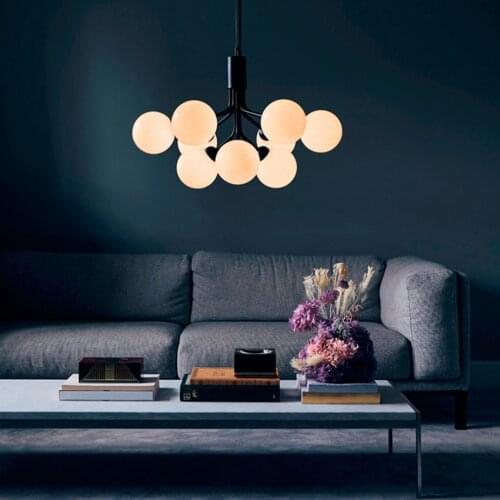 Nordic LED Glass Magic Beans Chandelier Lighting Postmodern Cafe Living Room Lamp Restaurant Bedroom Study Decor Light Fixtures
