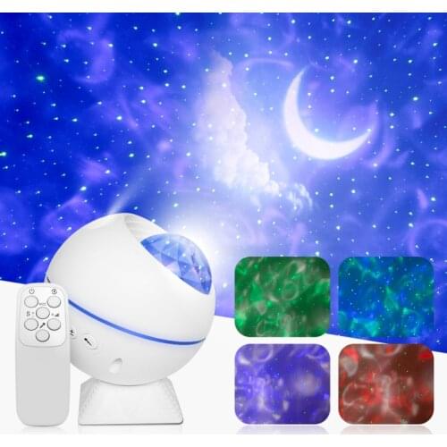 Novel USB Cable LED Voice Control Mini Spherical Laser Light Water Pattern Starry Sky Projection Lamp Lighting Decoration