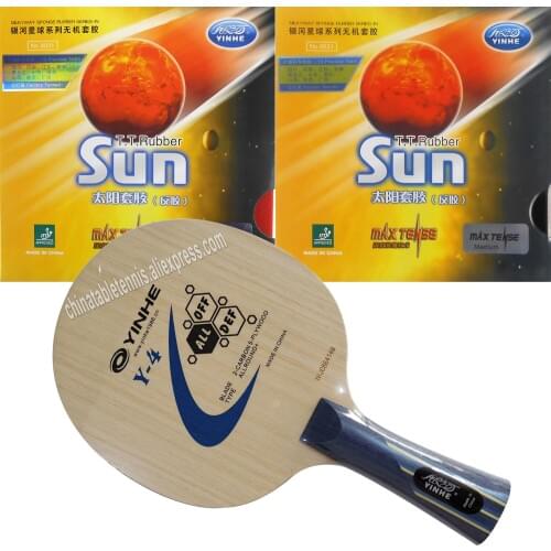 Pro Table Tennis PingPong Combo Racket Galaxy YINHE Y-4 with 2Pieces Yinhe Sun Rubber With Sponge PingPong shakehand long FL